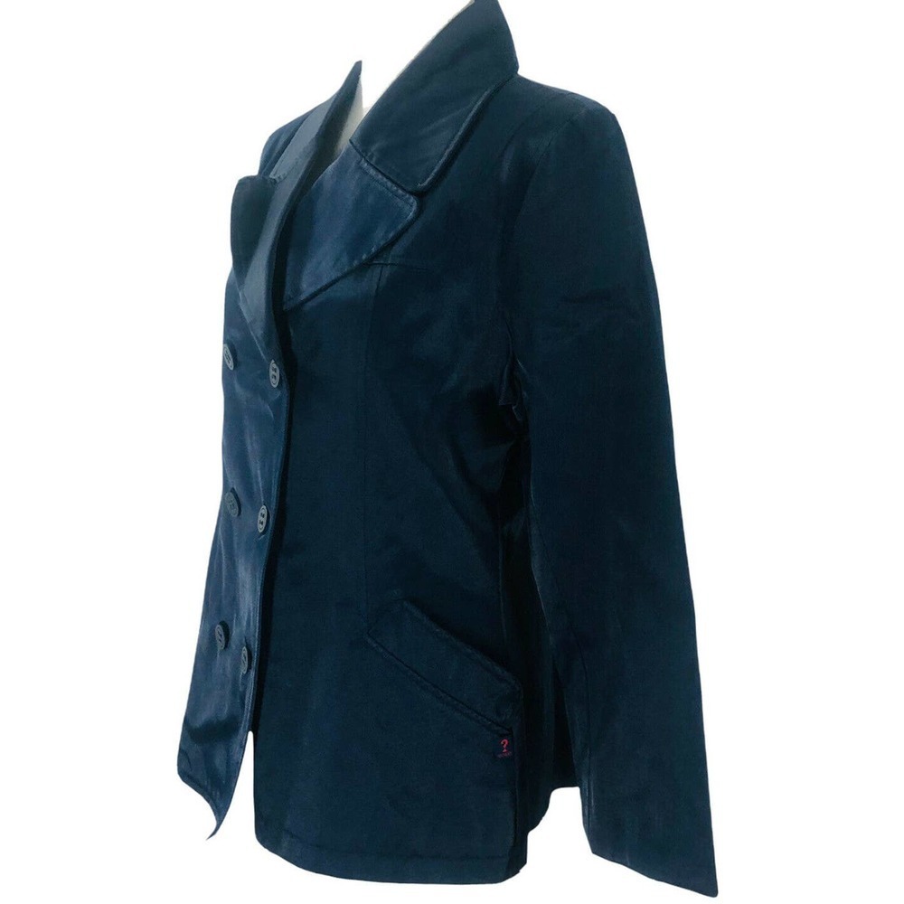 Guess Womens Size L Blue Lightweight Raincoat Peacoat Pea Coat Jacket NWOT - Picture 5 of 10
